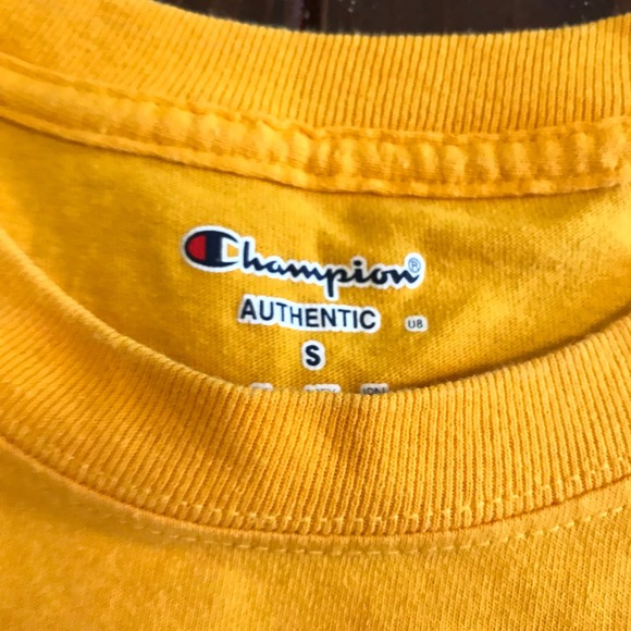 Champion Averett University T Shirt Yellow Short Sleeve Graphic Tee Size S - Picture 2 of 5